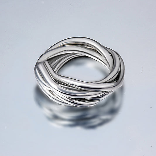 Nest silver ring